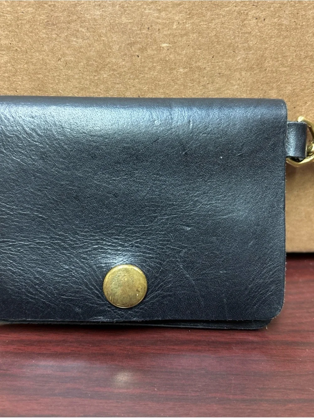 Howl + Hide Leather Keychain Wallet Made USA With Hook & Snap Button Closure